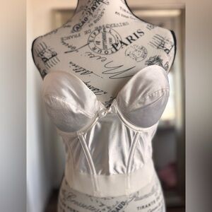 wonderbra corset bra white satin 34B